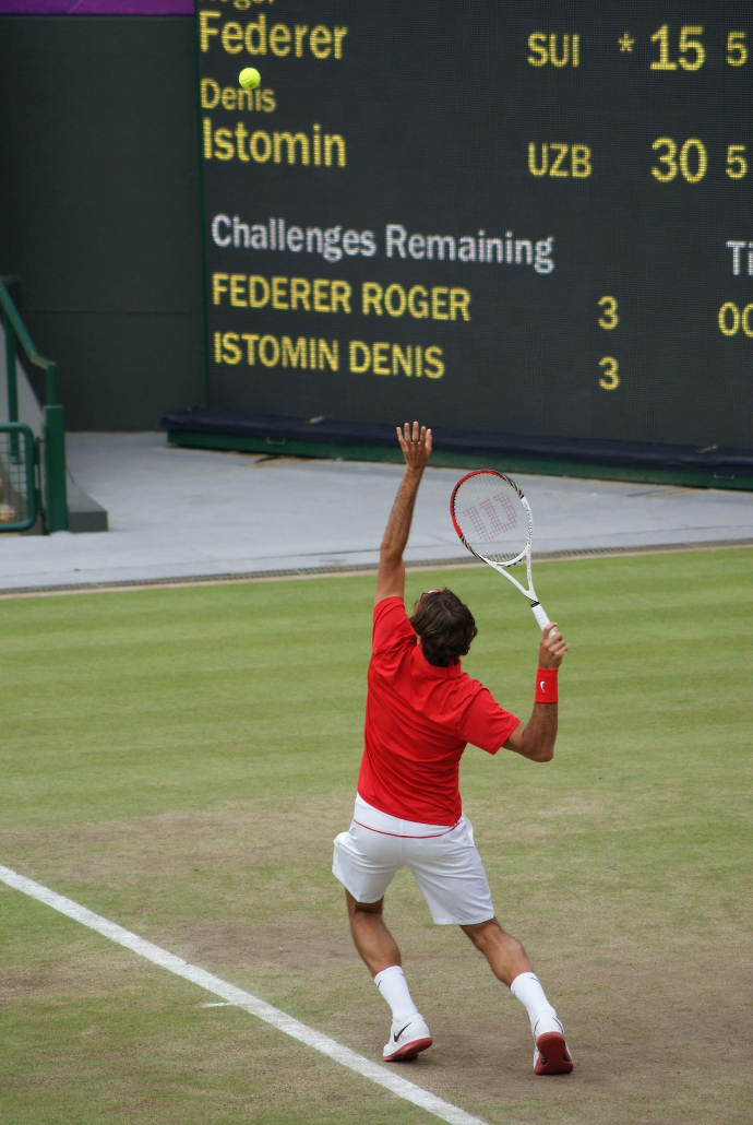 man playing tennis